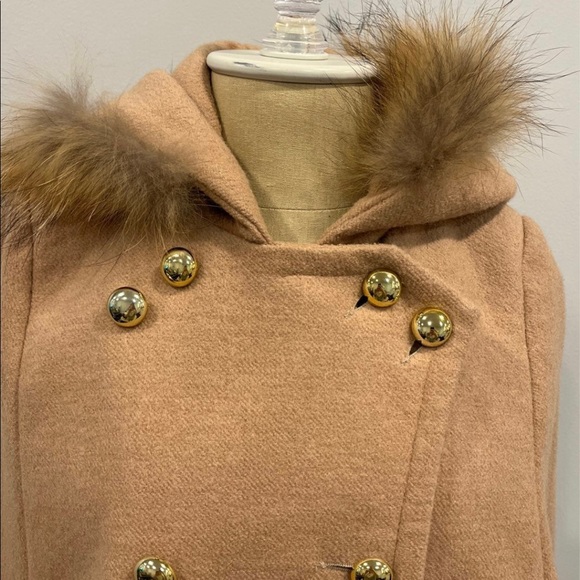 CAPE COAT CAMEL COLOR - Picture 4 of 11